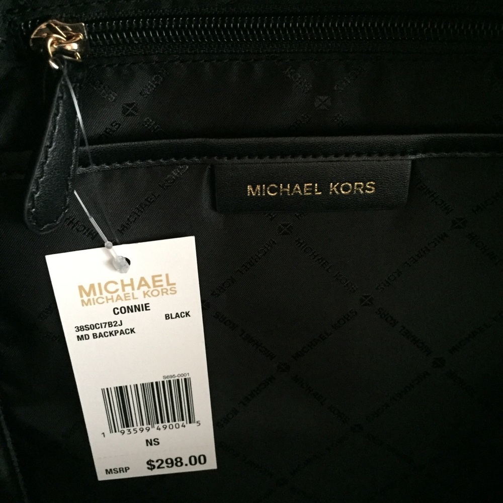 Michael Kors Connie Medium Backpack, Black, MSRP $298.00 NWT - Picture 2 of 6